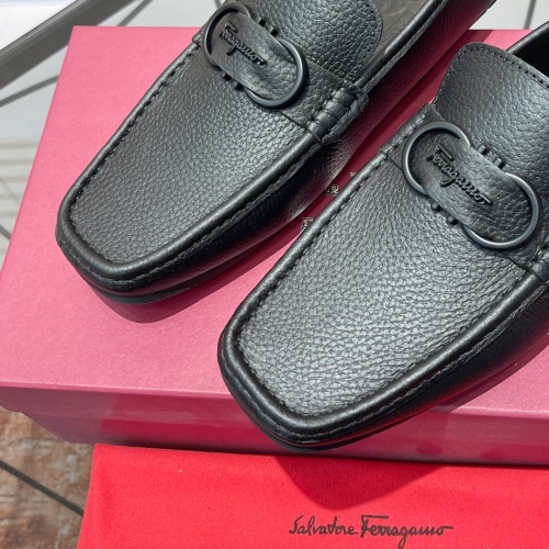 Replica Salvatore Ferragamo Leather Shoes For Men #1156444 $102.00 USD for Wholesale