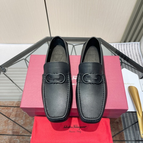 Replica Salvatore Ferragamo Leather Shoes For Men #1156445 $102.00 USD for Wholesale
