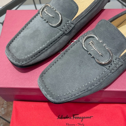 Replica Salvatore Ferragamo Leather Shoes For Men #1156453 $102.00 USD for Wholesale