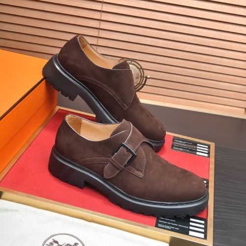 Replica Hermes Leather Shoes For Men #1156607 $132.00 USD for Wholesale