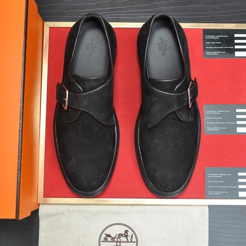 Replica Hermes Leather Shoes For Men #1156608 $132.00 USD for Wholesale