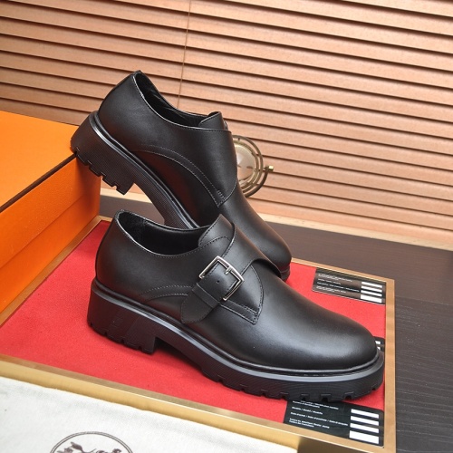 Replica Hermes Leather Shoes For Men #1156609 $132.00 USD for Wholesale