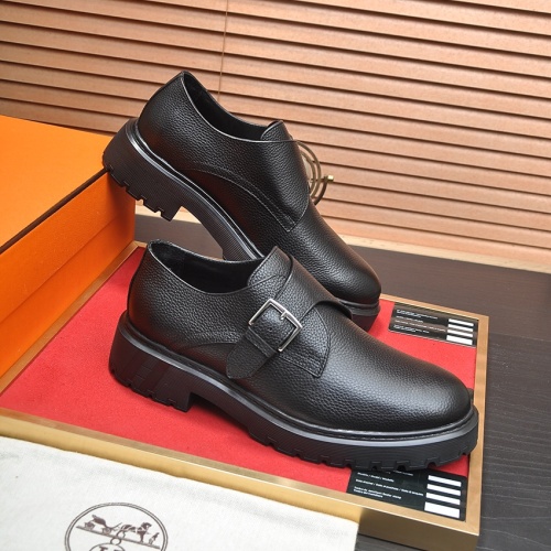 Replica Hermes Leather Shoes For Men #1156610 $132.00 USD for Wholesale
