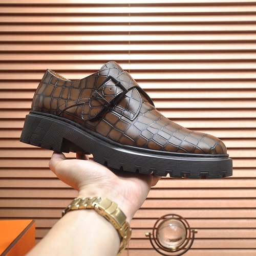 Replica Hermes Leather Shoes For Men #1156612 $132.00 USD for Wholesale