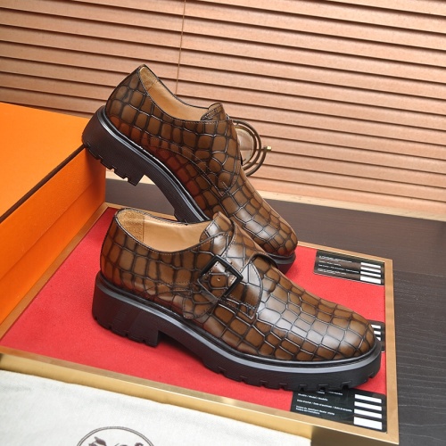 Replica Hermes Leather Shoes For Men #1156612 $132.00 USD for Wholesale