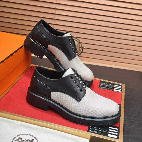 Replica Hermes Leather Shoes For Men #1156614 $132.00 USD for Wholesale