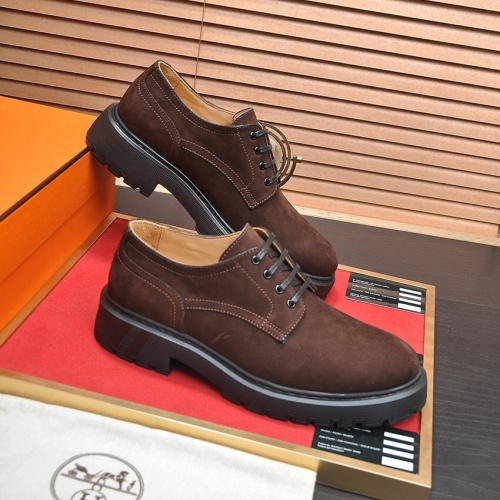Replica Hermes Leather Shoes For Men #1156615 $132.00 USD for Wholesale