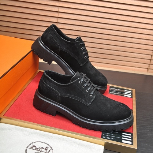 Replica Hermes Leather Shoes For Men #1156616 $132.00 USD for Wholesale