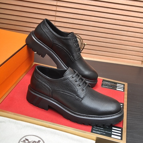 Replica Hermes Leather Shoes For Men #1156617 $132.00 USD for Wholesale