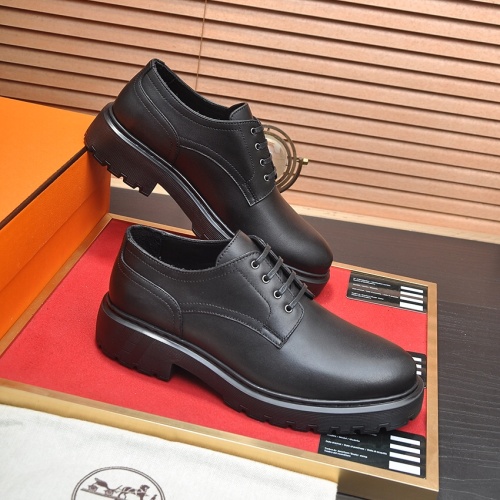 Replica Hermes Leather Shoes For Men #1156618 $132.00 USD for Wholesale