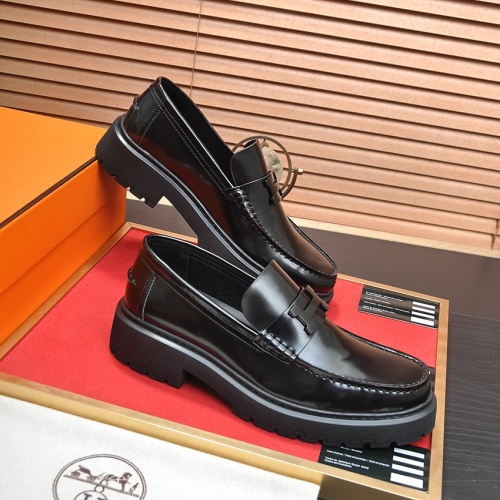 Replica Hermes Leather Shoes For Men #1156624 $135.00 USD for Wholesale