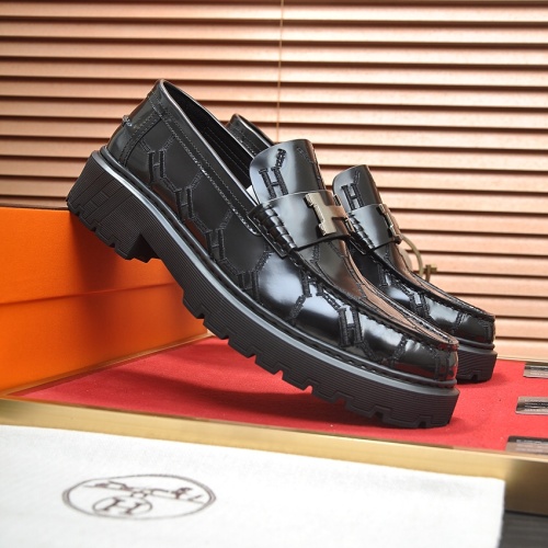 Replica Hermes Leather Shoes For Men #1156627 $135.00 USD for Wholesale
