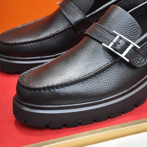 Replica Hermes Leather Shoes For Men #1156630 $135.00 USD for Wholesale