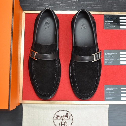 Replica Hermes Leather Shoes For Men #1156635 $135.00 USD for Wholesale