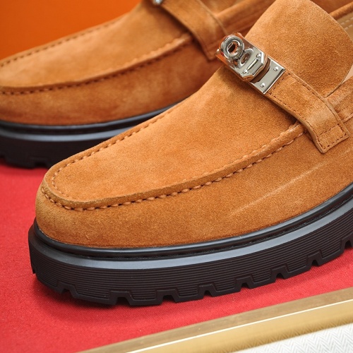 Replica Hermes Leather Shoes For Men #1156638 $135.00 USD for Wholesale
