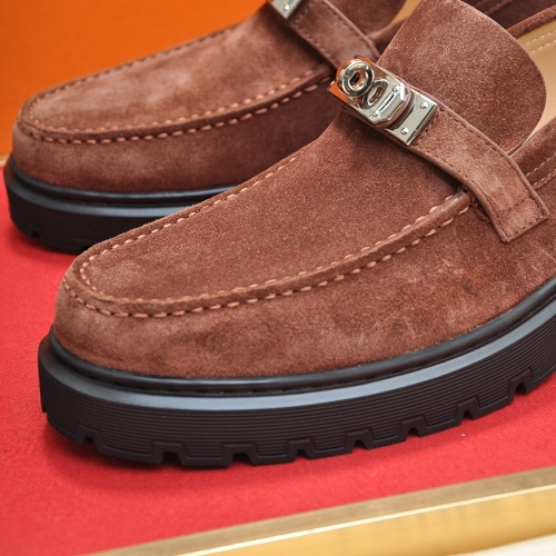 Replica Hermes Leather Shoes For Men #1156639 $135.00 USD for Wholesale