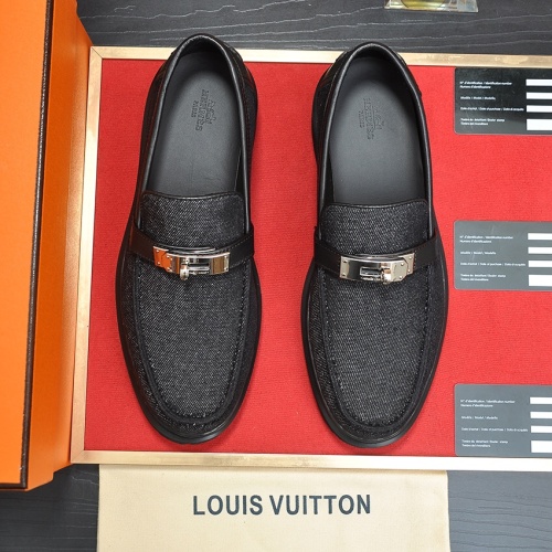 Replica Hermes Leather Shoes For Men #1156643 $135.00 USD for Wholesale