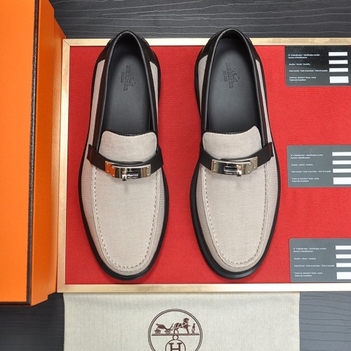 Replica Hermes Leather Shoes For Men #1156644 $135.00 USD for Wholesale