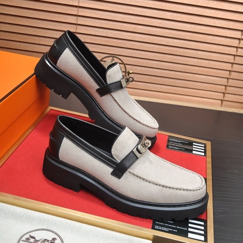 Replica Hermes Leather Shoes For Men #1156644 $135.00 USD for Wholesale