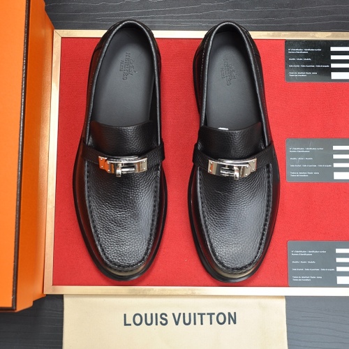 Replica Hermes Leather Shoes For Men #1156648 $135.00 USD for Wholesale