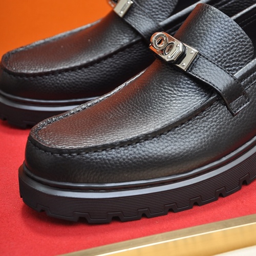 Replica Hermes Leather Shoes For Men #1156648 $135.00 USD for Wholesale