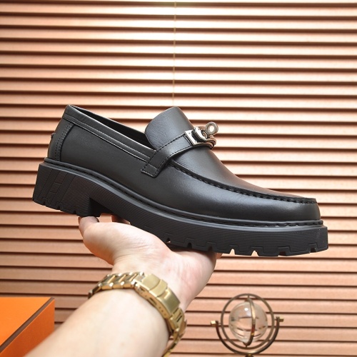 Replica Hermes Leather Shoes For Men #1156650 $135.00 USD for Wholesale