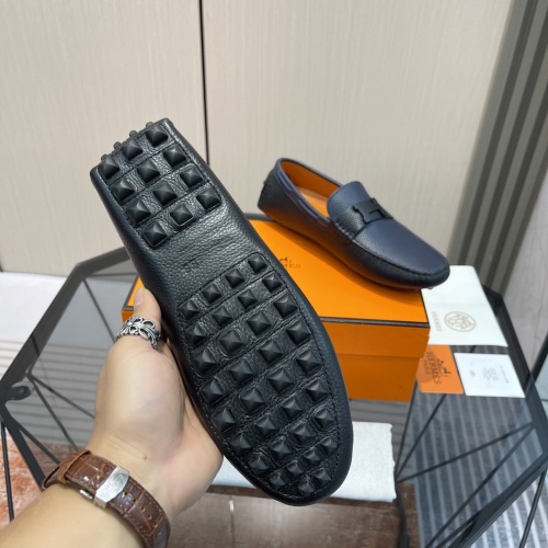 Replica Hermes Leather Shoes For Men #1156714 $100.00 USD for Wholesale