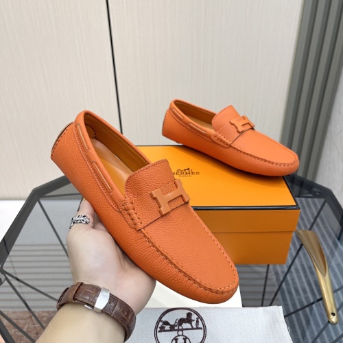 Replica Hermes Leather Shoes For Men #1156721 $100.00 USD for Wholesale