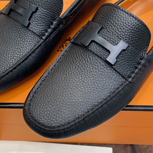 Replica Hermes Leather Shoes For Men #1156723 $100.00 USD for Wholesale