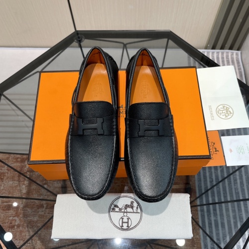 Replica Hermes Leather Shoes For Men #1156724 $100.00 USD for Wholesale