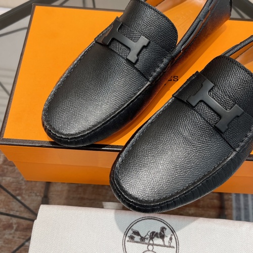 Replica Hermes Leather Shoes For Men #1156724 $100.00 USD for Wholesale