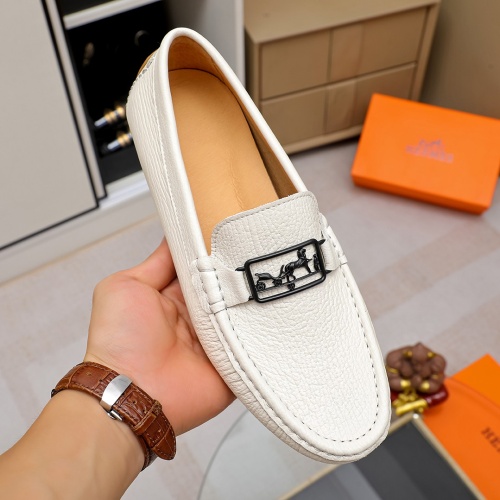 Replica Hermes Leather Shoes For Men #1156727 $68.00 USD for Wholesale