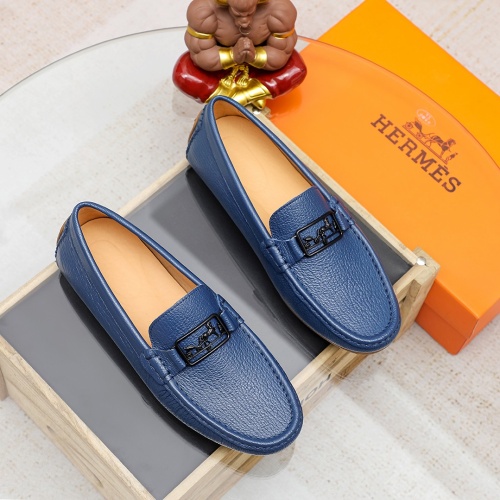 Replica Hermes Leather Shoes For Men #1156728 $68.00 USD for Wholesale