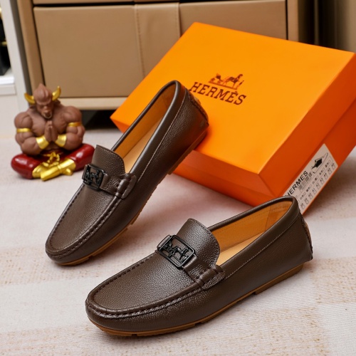 Hermes Leather Shoes For Men #1156730 $68.00 USD, Wholesale Replica Hermes Leather Shoes