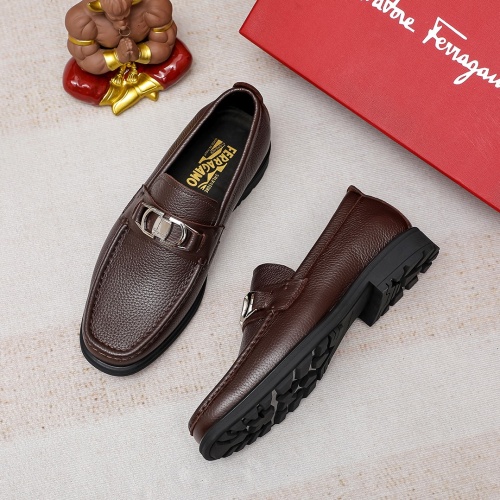 Replica Salvatore Ferragamo Leather Shoes For Men #1156733 $85.00 USD for Wholesale