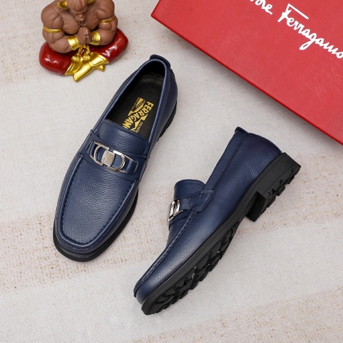 Replica Salvatore Ferragamo Leather Shoes For Men #1156734 $85.00 USD for Wholesale