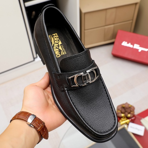 Replica Salvatore Ferragamo Leather Shoes For Men #1156735 $85.00 USD for Wholesale