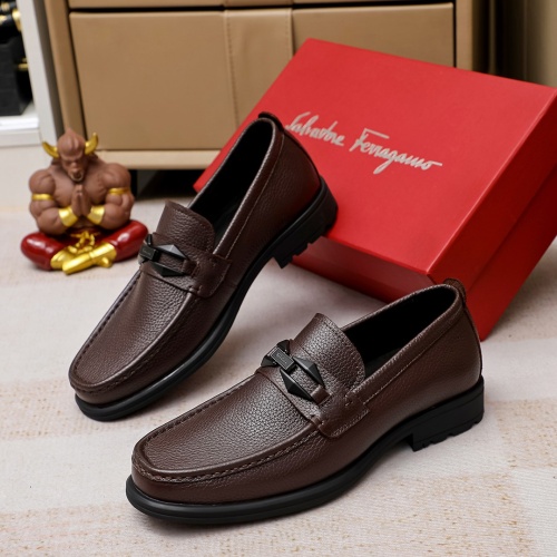 Salvatore Ferragamo Leather Shoes For Men #1156741 $85.00 USD, Wholesale Replica Salvatore Ferragamo Leather Shoes