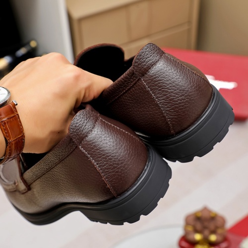 Replica Salvatore Ferragamo Leather Shoes For Men #1156745 $85.00 USD for Wholesale