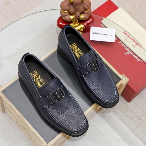 Replica Salvatore Ferragamo Leather Shoes For Men #1156746 $85.00 USD for Wholesale