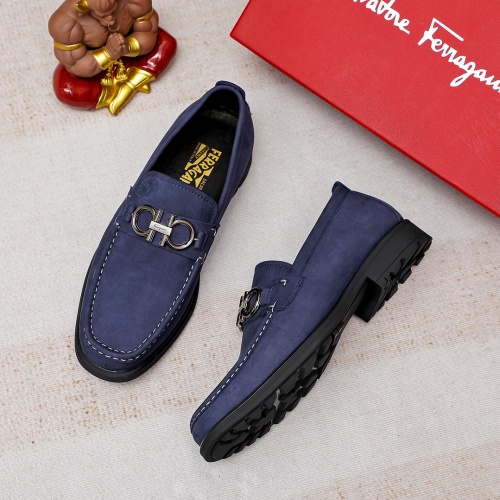 Replica Salvatore Ferragamo Leather Shoes For Men #1156752 $85.00 USD for Wholesale