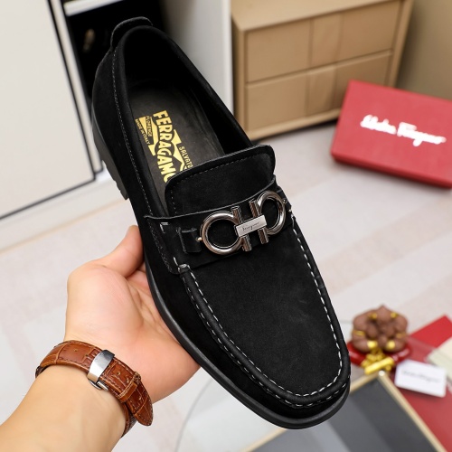 Replica Salvatore Ferragamo Leather Shoes For Men #1156753 $85.00 USD for Wholesale