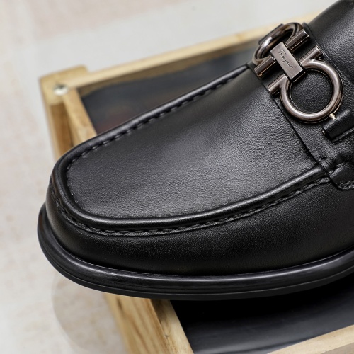 Replica Salvatore Ferragamo Leather Shoes For Men #1156755 $85.00 USD for Wholesale