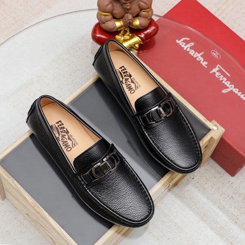 Replica Salvatore Ferragamo Leather Shoes For Men #1156757 $68.00 USD for Wholesale