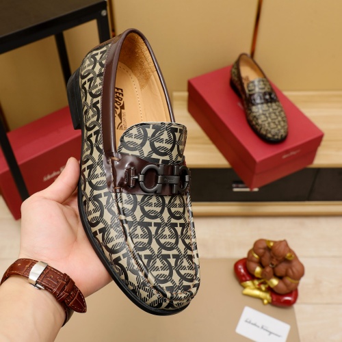 Replica Salvatore Ferragamo Leather Shoes For Men #1156768 $76.00 USD for Wholesale