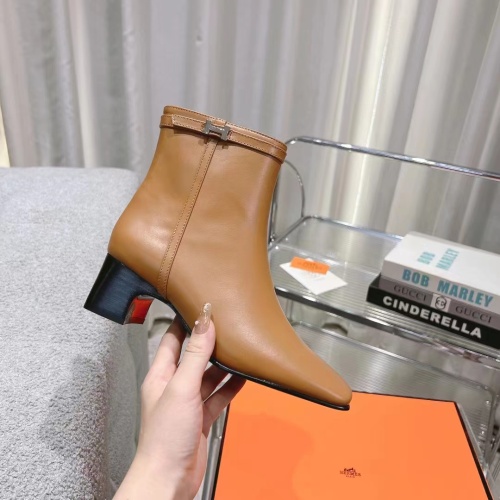 Replica Hermes Boots For Women #1157973 $130.00 USD for Wholesale