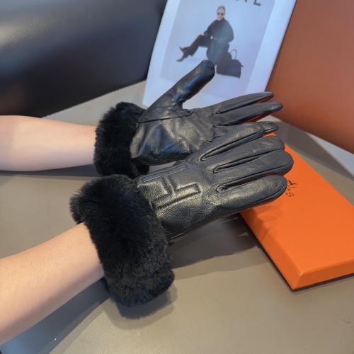 Replica Hermes Gloves For Women #1157975 $52.00 USD for Wholesale