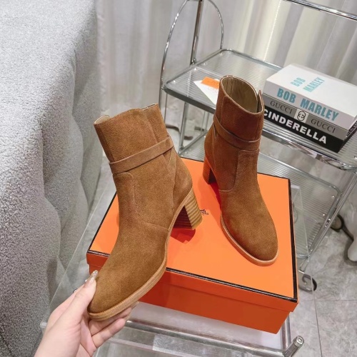 Replica Hermes Boots For Women #1157976 $145.00 USD for Wholesale