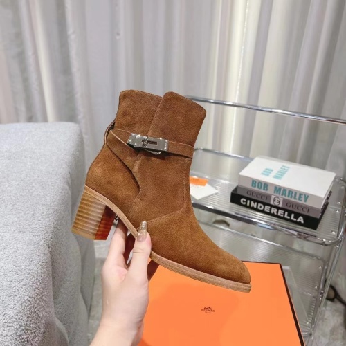 Replica Hermes Boots For Women #1157976 $145.00 USD for Wholesale