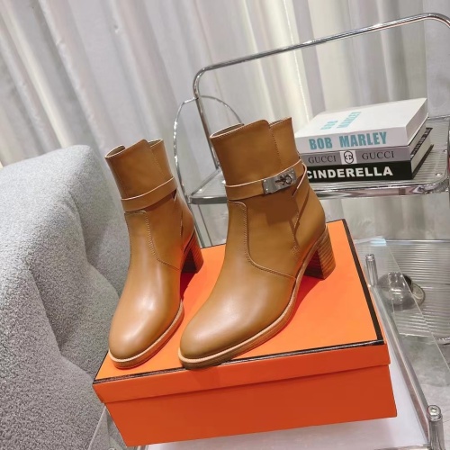 Replica Hermes Boots For Women #1157977 $145.00 USD for Wholesale